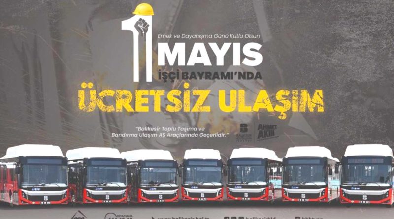 1 Mayista ucretsiz ulasim hizmeti